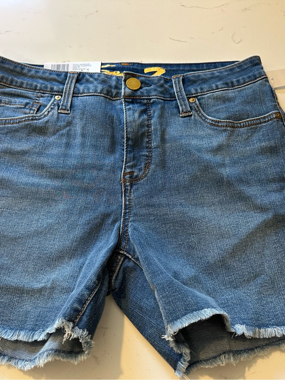 Seven7 Medium Blue Denim Cutoff Shorts